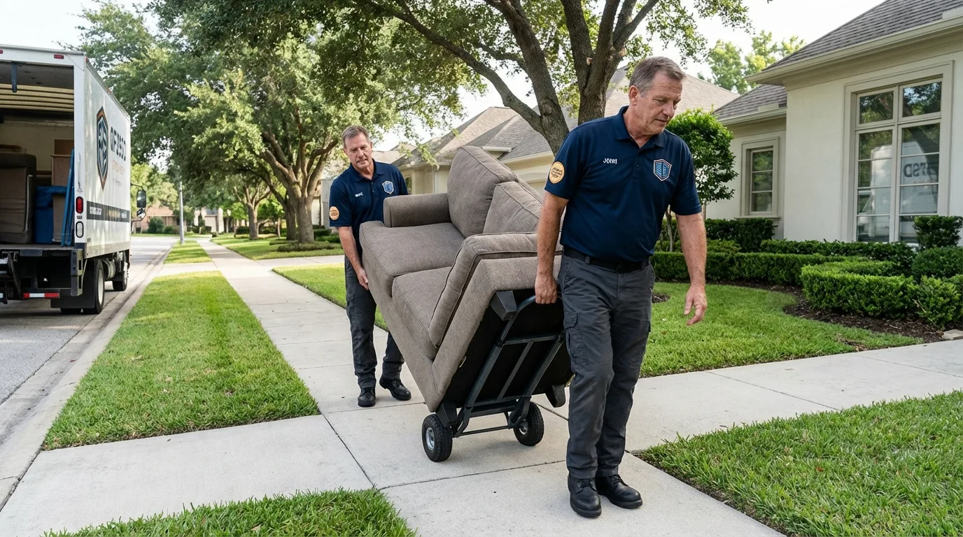 Local residential moving crew loading furniture in Myrtle Creek, OR