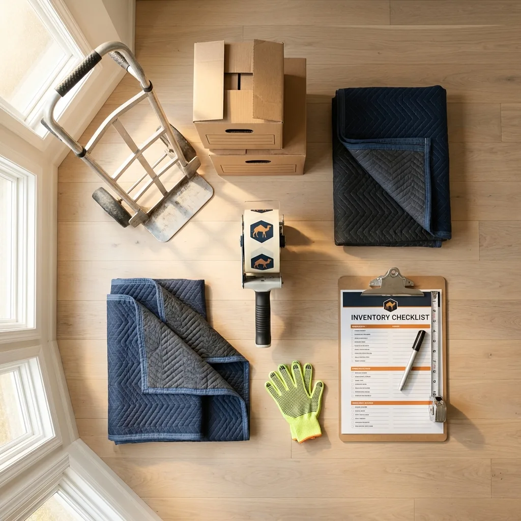 Professional moving supplies and packing materials layout for Myrtle Creek residential relocations